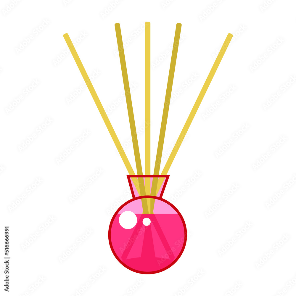 Reed diffuser on white background