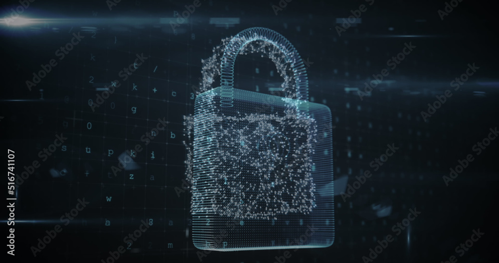 Image of numbers and online security padlock