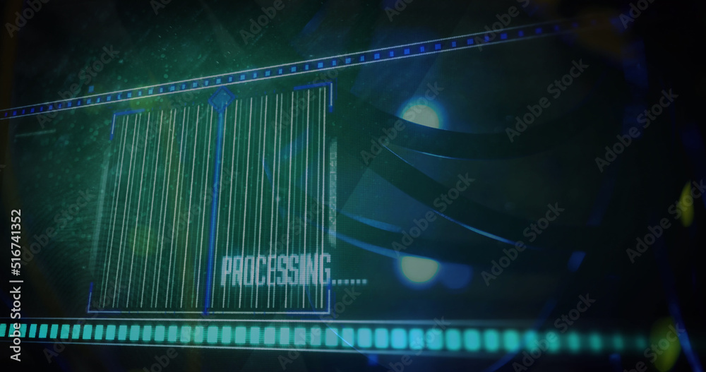 Image of data processing over computer server cables