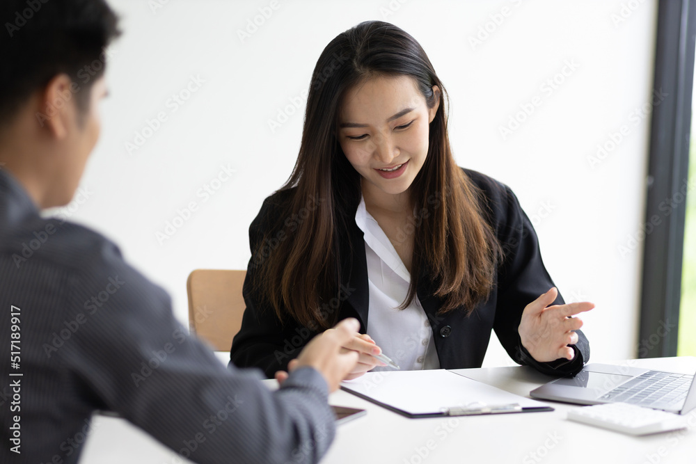 Business women in the office meeting with colleagues to plan a joint business project, financial adv