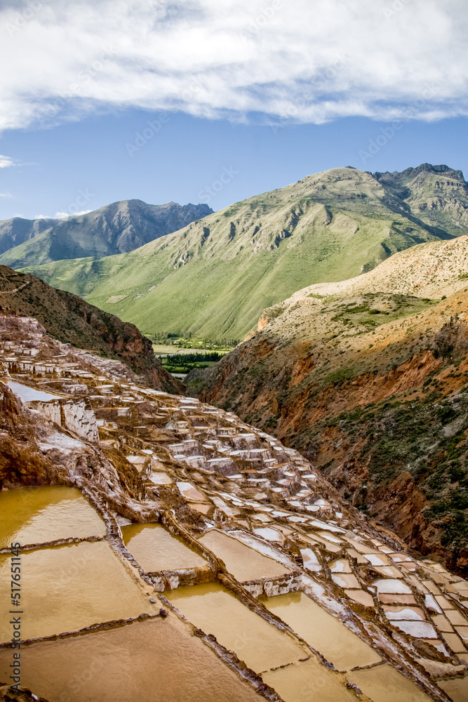 秘鲁的Salinas de Maras地区。库斯科附近Maras的印加盐田。南美洲