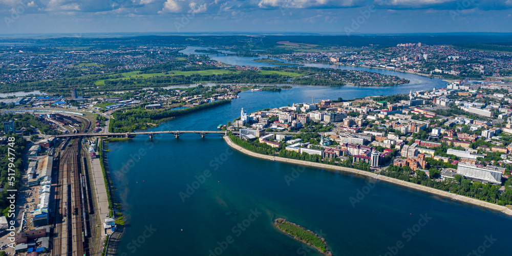 irkutsk city view panorama angara