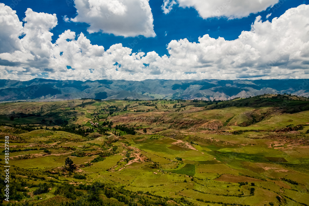 Agricultural terraces in Sacred Valley Moray in Peru. Soth America nature