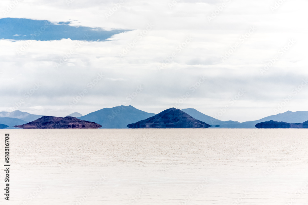 玻利维亚。盐湖和盐滩Salar de Uyuni，玻利维亚。南美洲自然