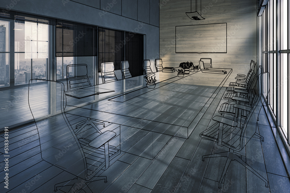 Meeting Room Interior in Design (illustration) - 3D Visualization