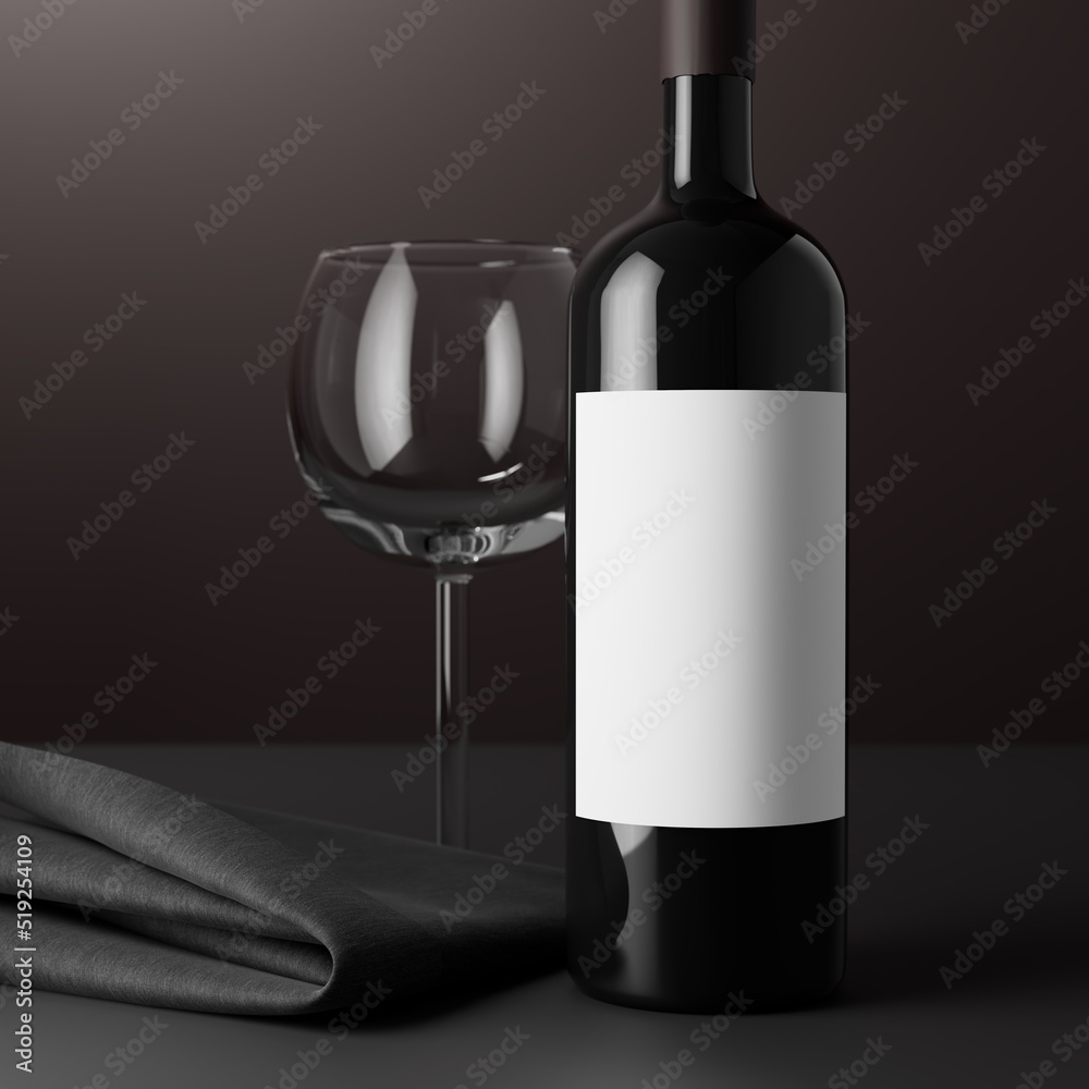 Wine Bottle With Blank Label