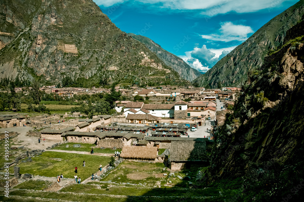 秘鲁Ollantaytambo地区的景色。南美洲的自然