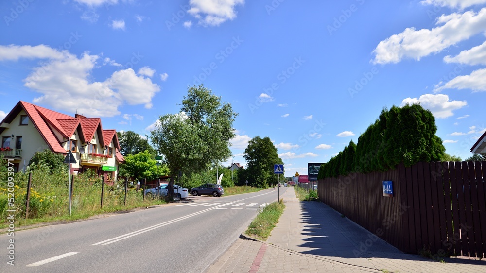 Area with  family houses in green district