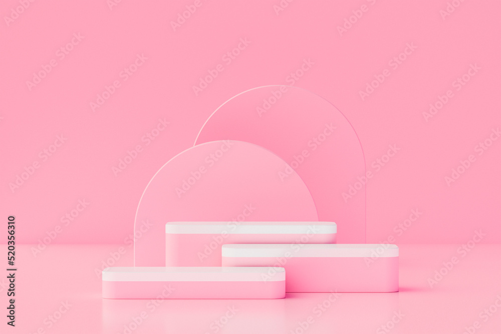 Background 3d render scene with podium, minimal product display mock up scene and geometric shape ob