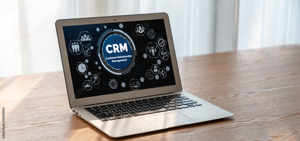 Customer relationship management system on modish computer for CRM business and enterprise