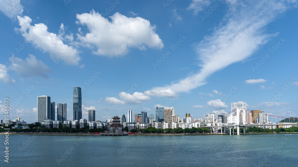 中国柳州城市风光航拍特写