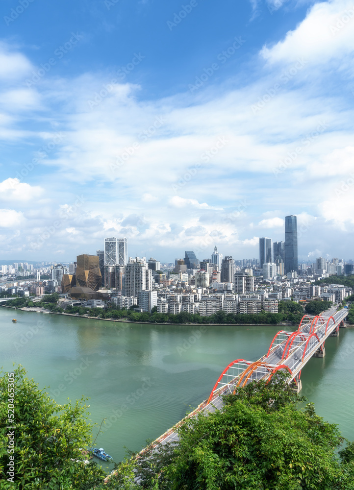 Aerial photography of Liuzhou city appearance, China