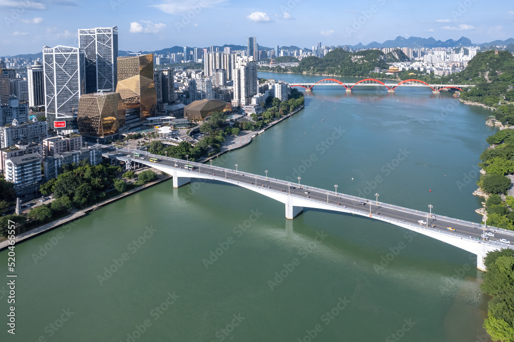 Aerial photography of Liuzhou city landscape in Guangxi