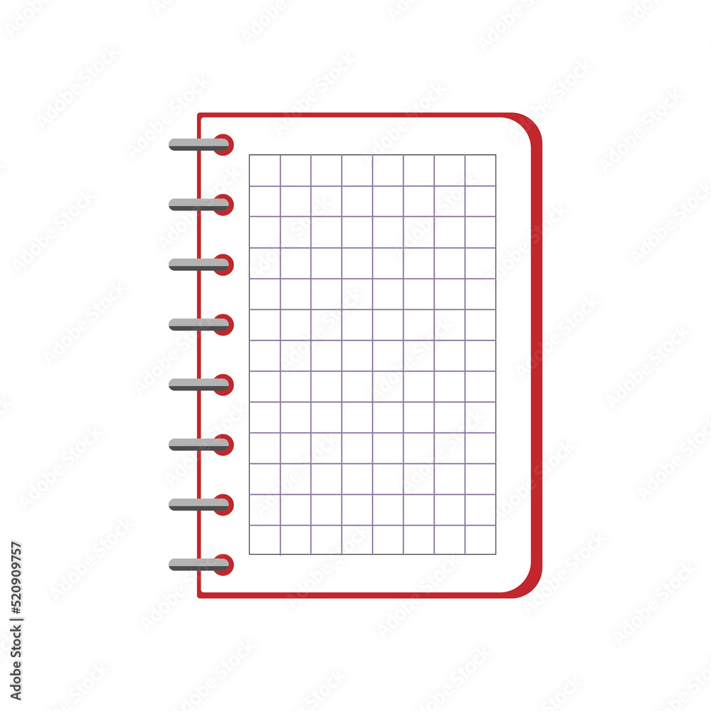 Modern copybook on white background