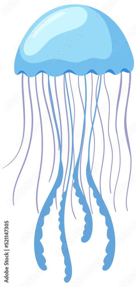 Jellyfish in cartoon style