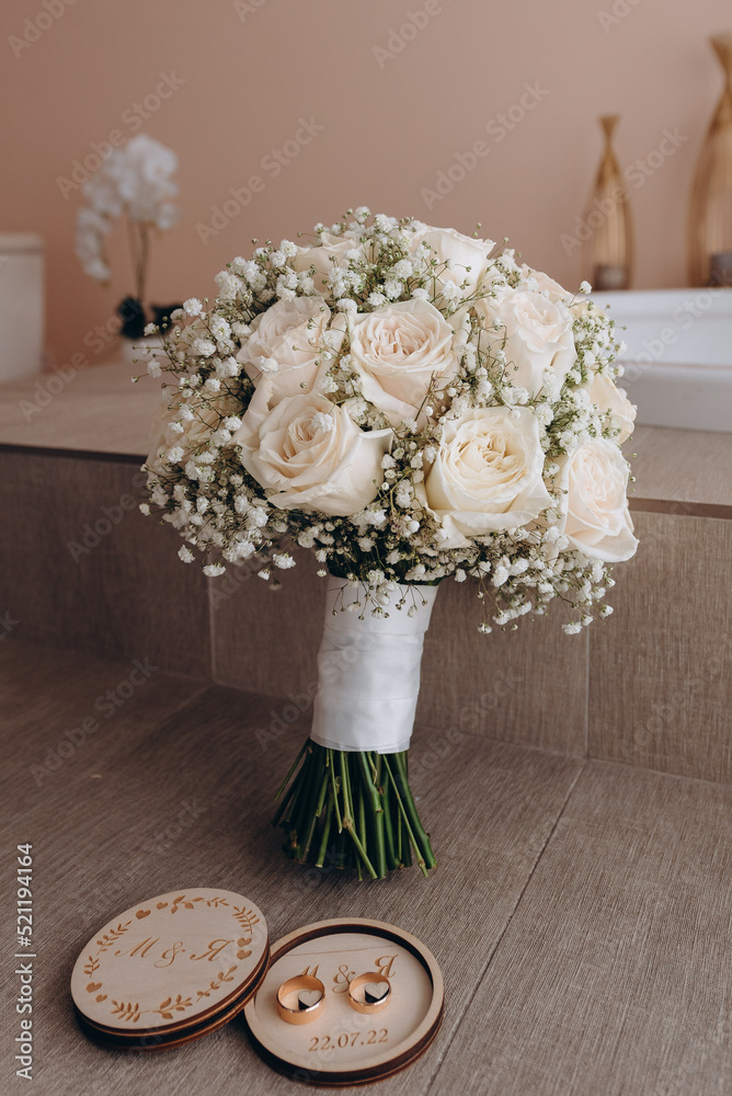 wedding bouquet on the table