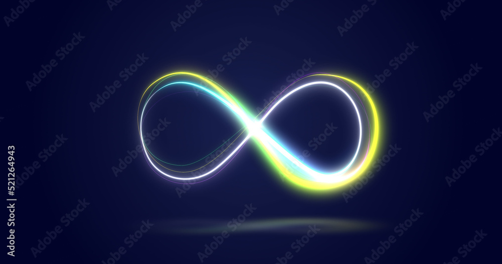 Image of infinity symbol over navy background