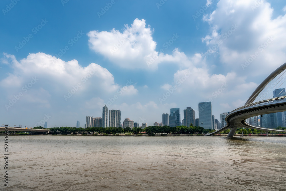 Guangzhou Pearl River Haixin Bridge close-up