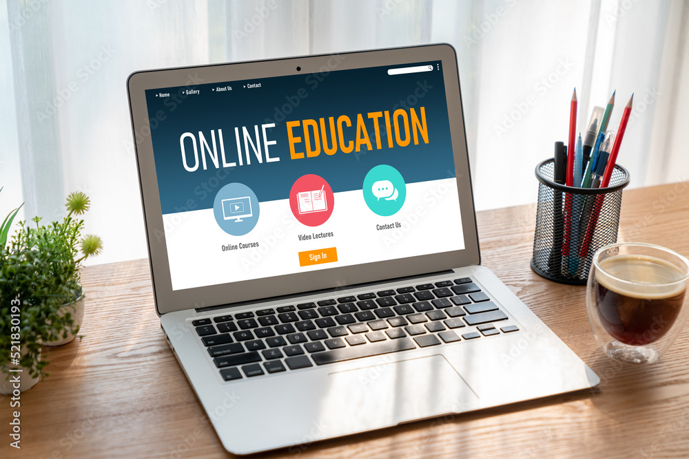 E-learning website with modish sofware for student to study online on the internet network