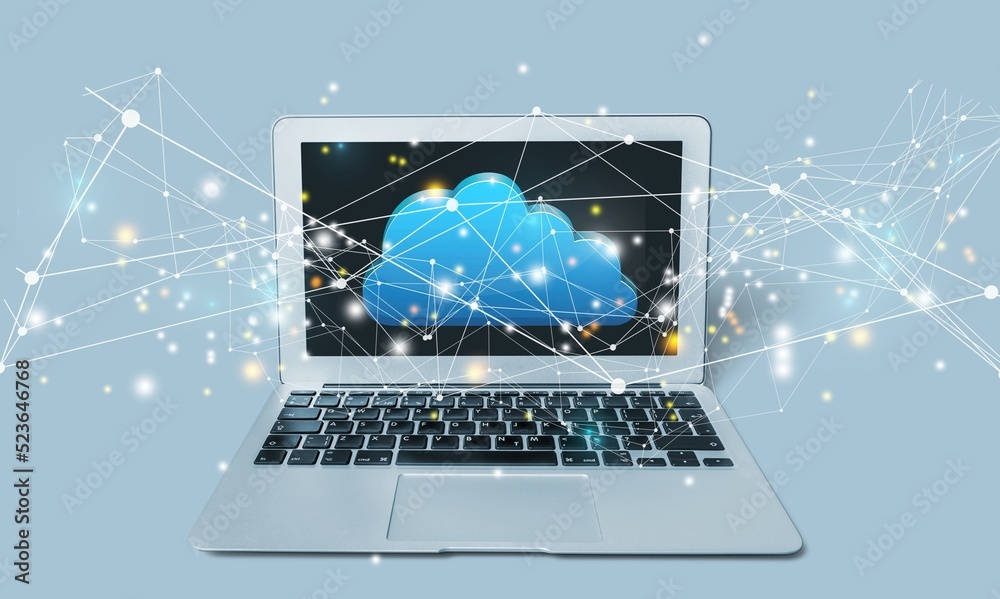 Cloud computing concept. Data security and cloud connection technology, Encryption personal informat