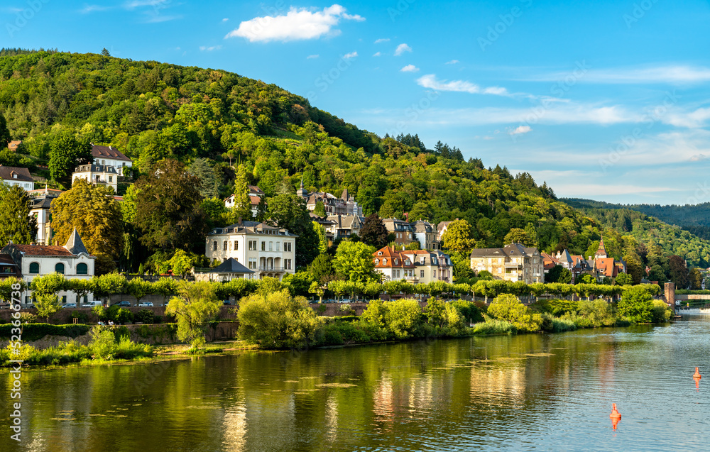 View of the Neckar river in Heidelberg - Baden-Wurttemberg, Germany