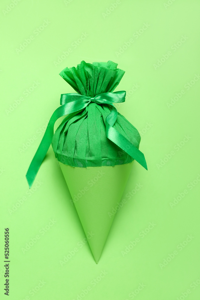 School cone on green background