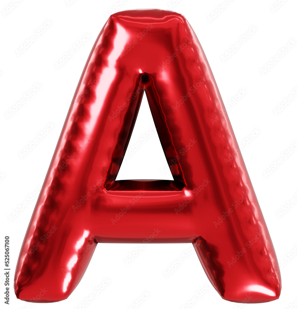 Red A Alphabet Balloon Realistic 3D