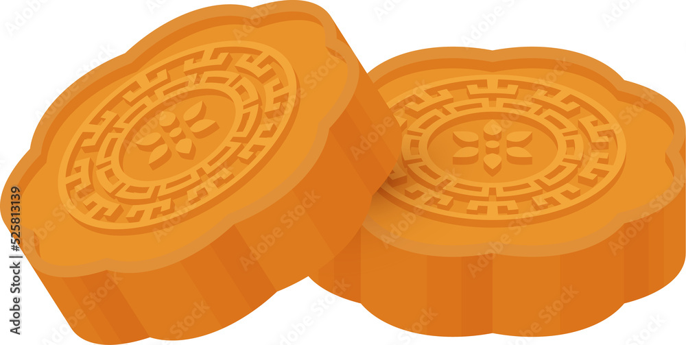 Delicious moon cake for mid-autumn festival food design concept.