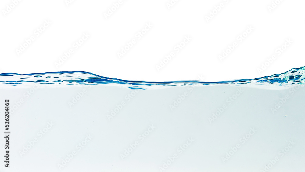 Water splash with bubbles of air, isolated  background