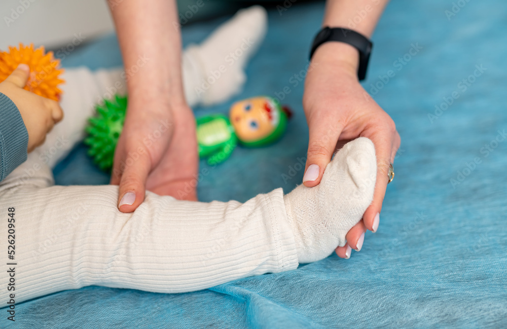 Close up view of hospital child checking. Child medical examination.