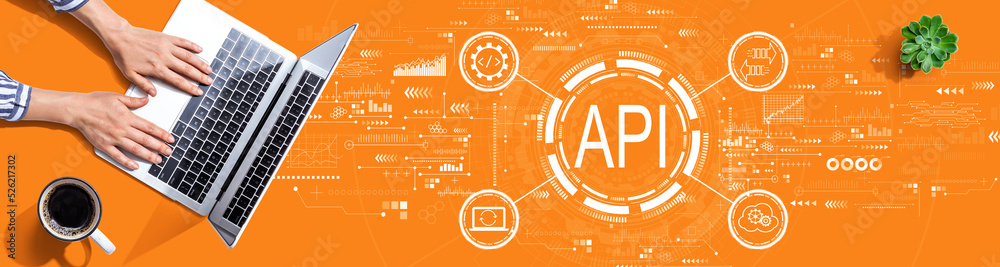 API-使用笔记本电脑的人的应用程序编程接口概念