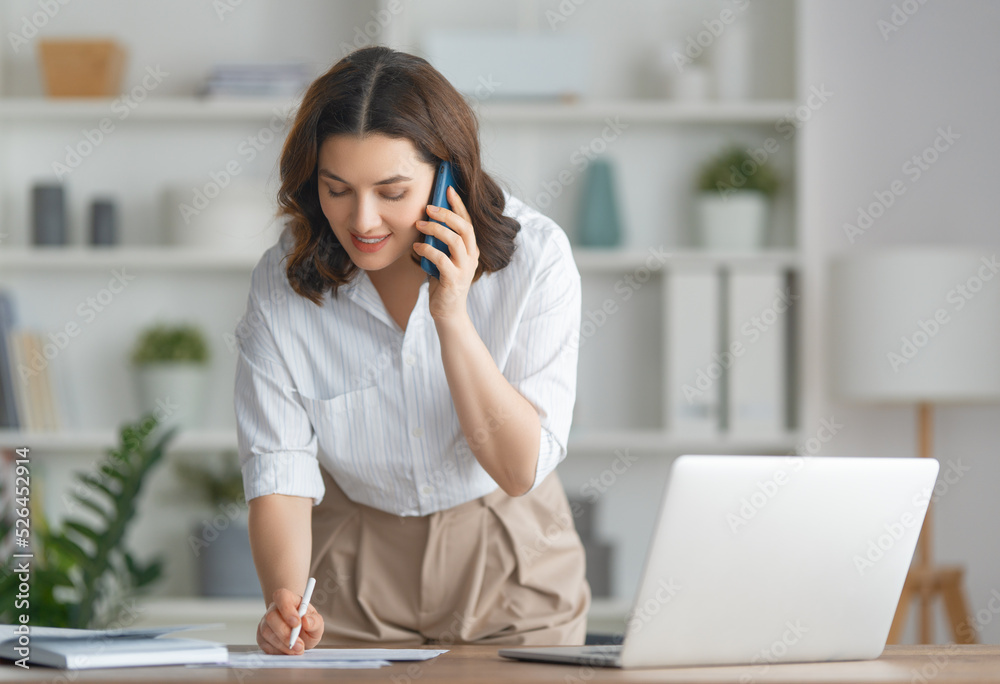 woman working in the office