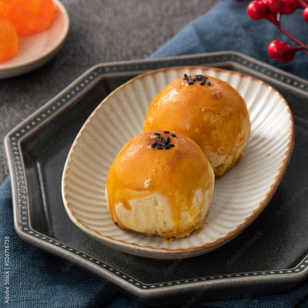 Moon cake yolk pastry for Mid-Autumn Festival holiday.