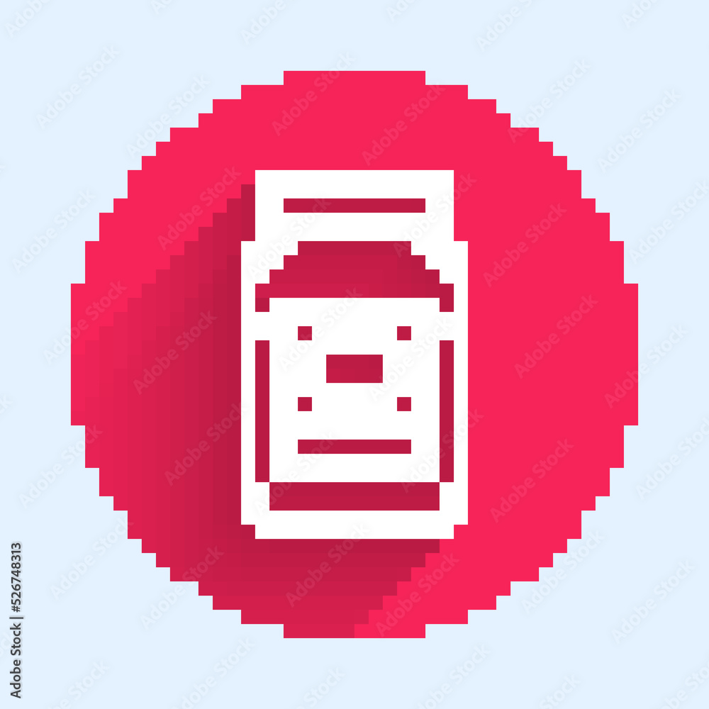 White line Jam jar icon isolated with long shadow background. Red circle button. Vector