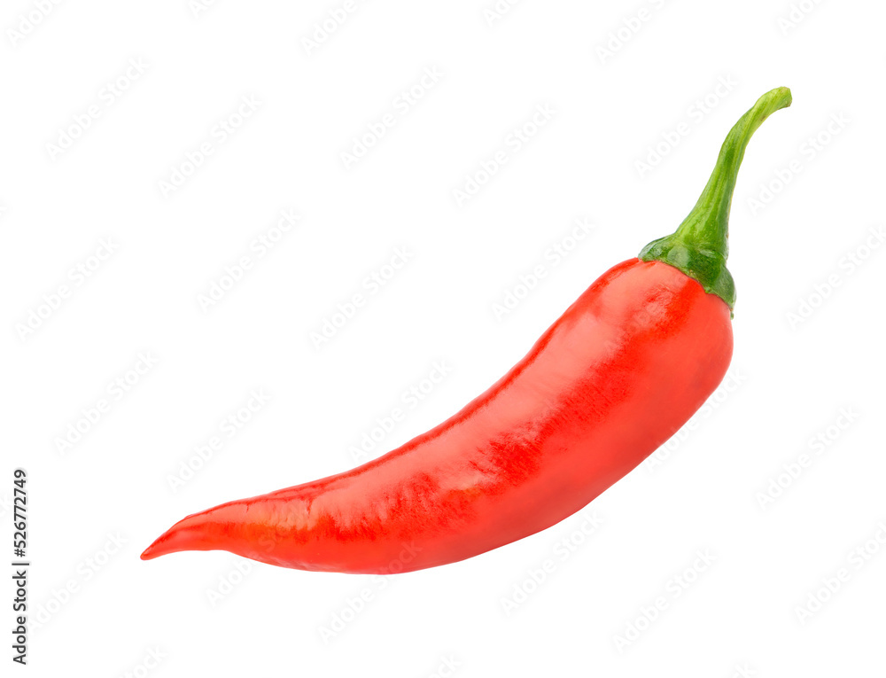 Large Red chili pepper isolated on white background, Clipping path.