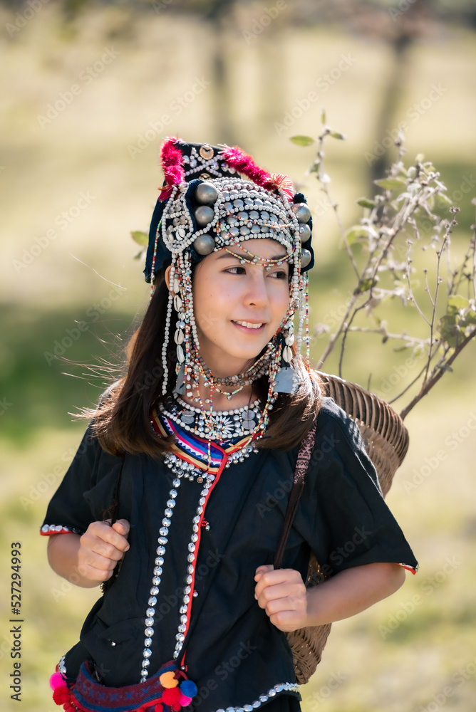 Young Asian hill tribe woman in Thailand.