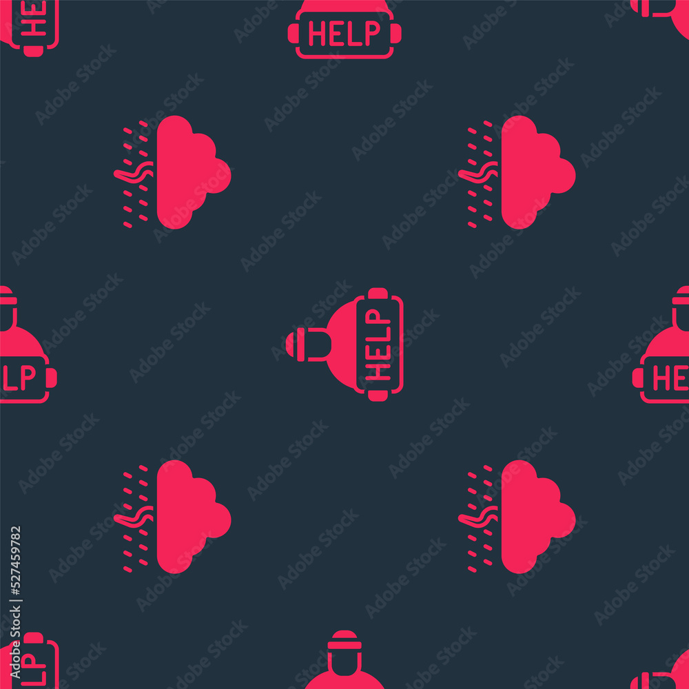 Set Cloud with rain and Help homeless on seamless pattern. Vector