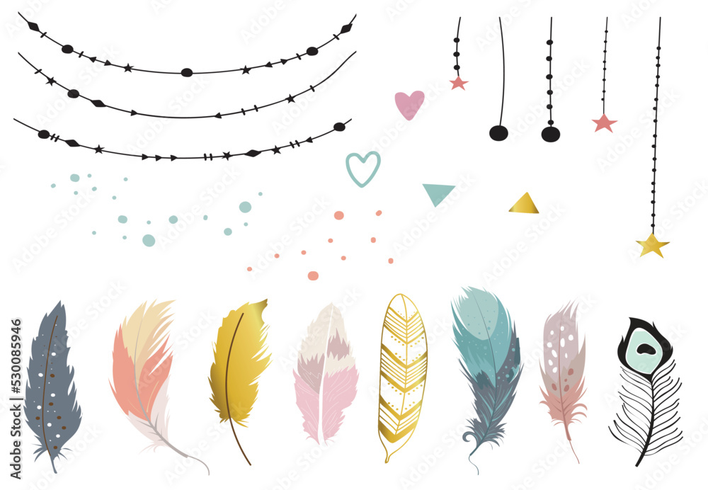 cute feather object illustration