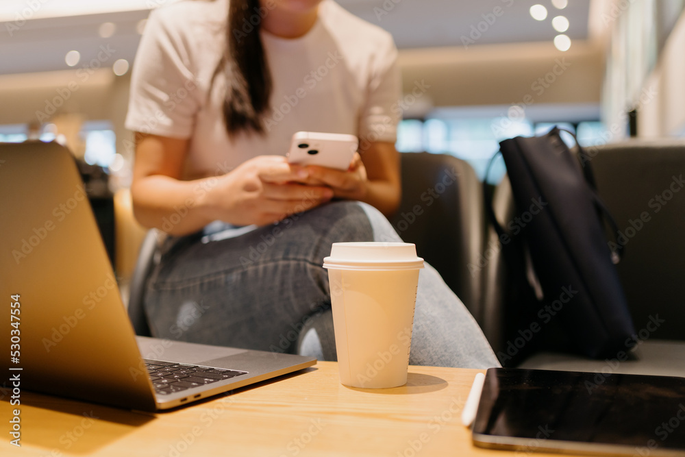 woman working in coffee shop