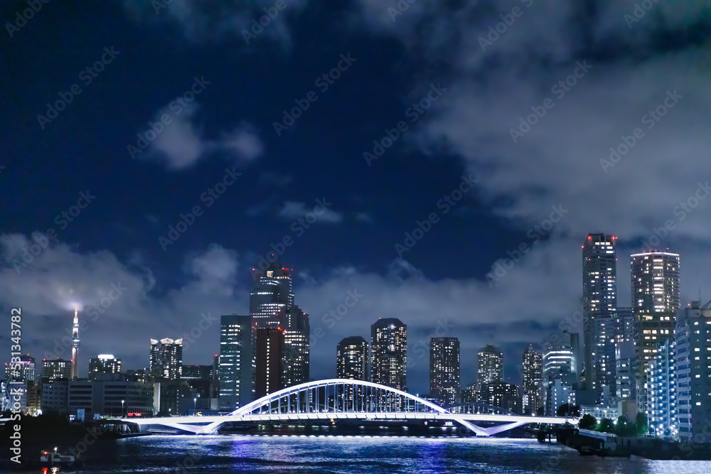 東京の湾岸エリアの夜景