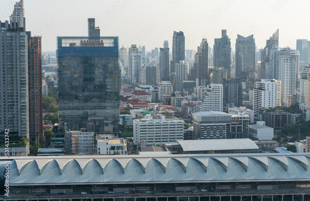 City skyline and skyscraper Bangkok Thailand. Beautiful view in Bangkok