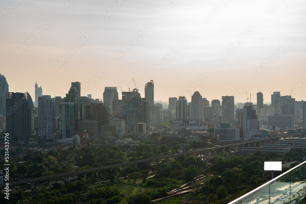 City skyline and skyscraper Bangkok Thailand. Beautiful view in Bangkok