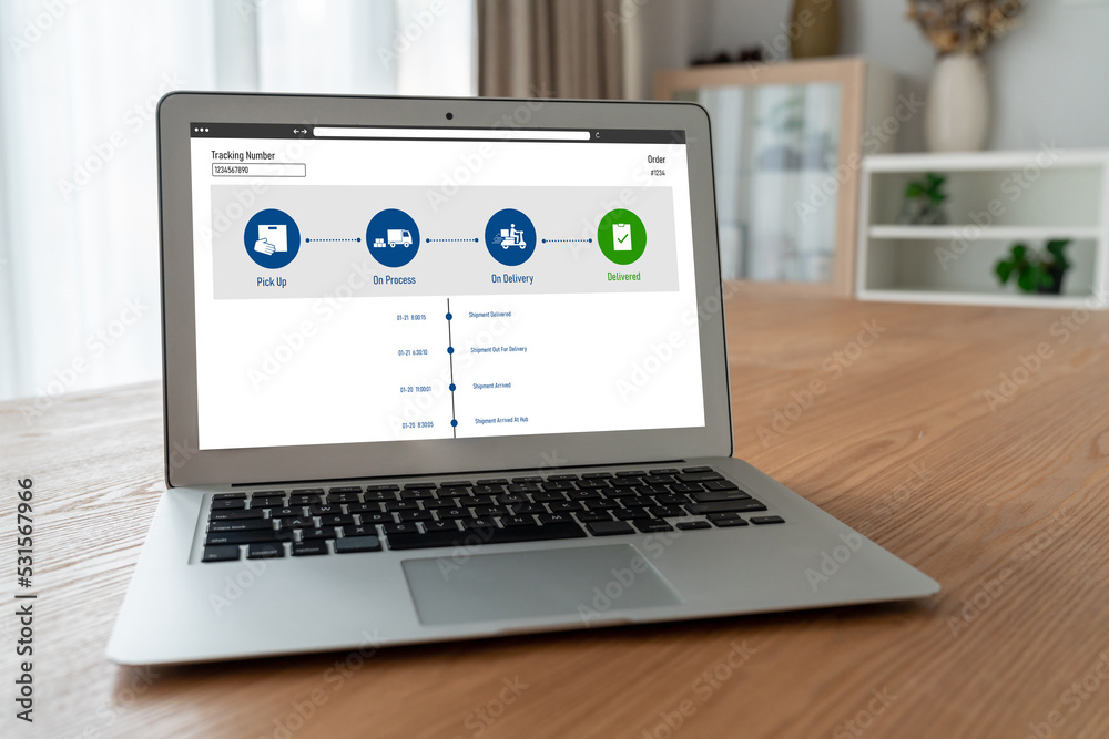 Delivery tracking system for e-commerce and modish online business to timely goods transportation an