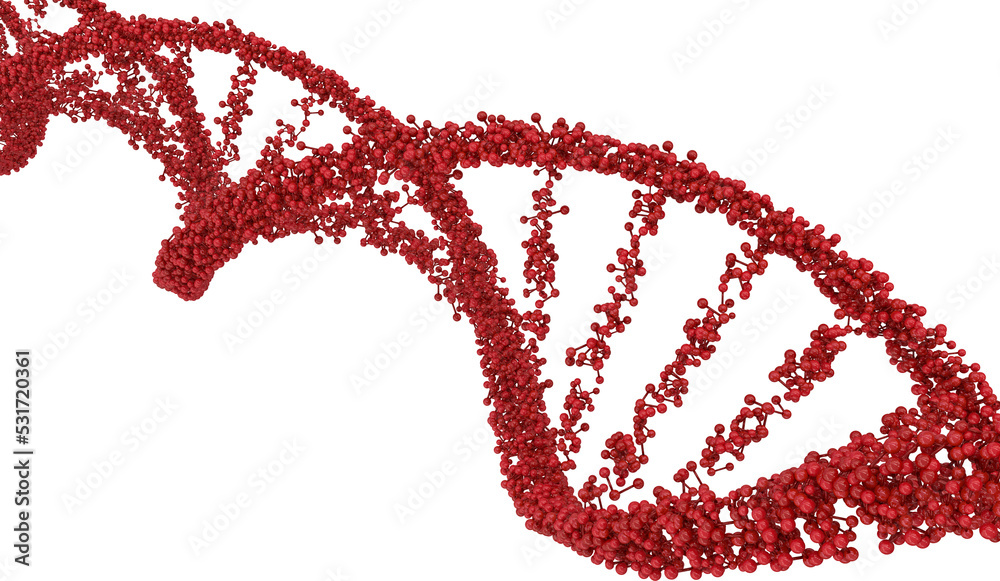 分子红色dna链结构图像