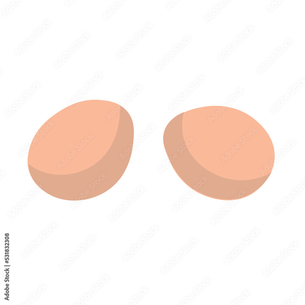 Two eggs on white background