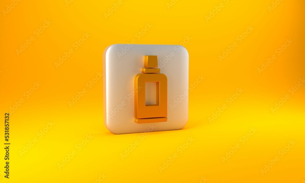 Gold Plastic bottle for laundry detergent, bleach, dishwashing liquid or another cleaning agent icon