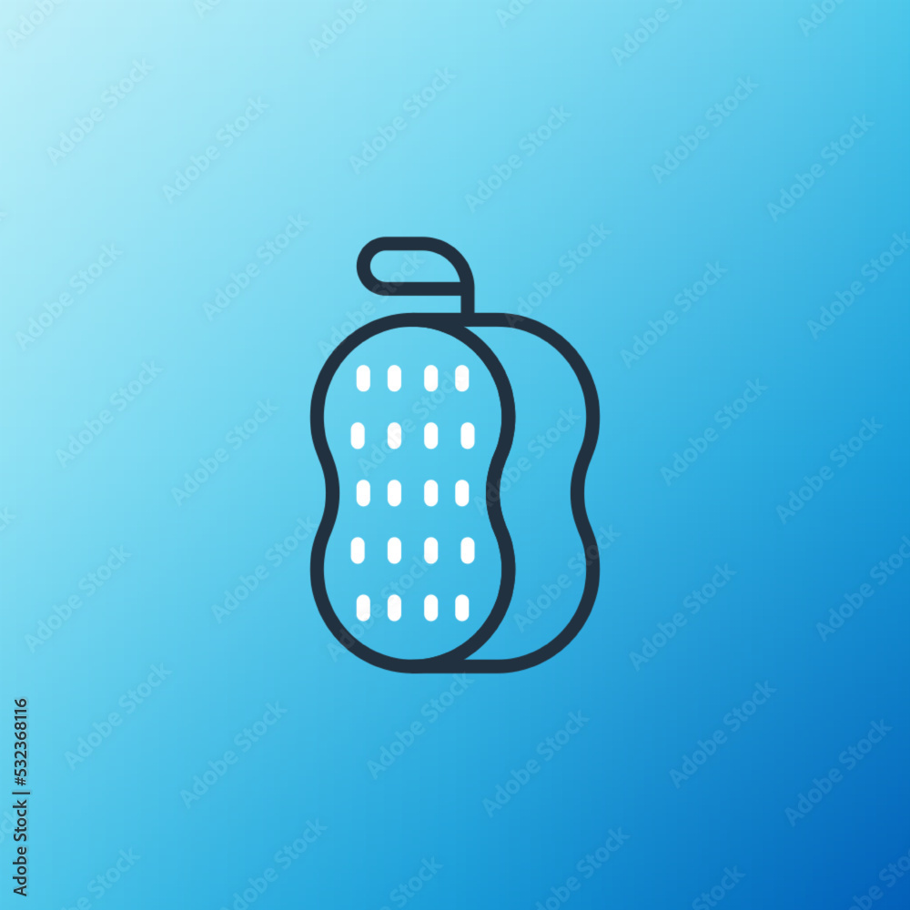 Line Washcloth icon isolated on blue background. Bath house sauna washcloth sign. Item for pleasure 