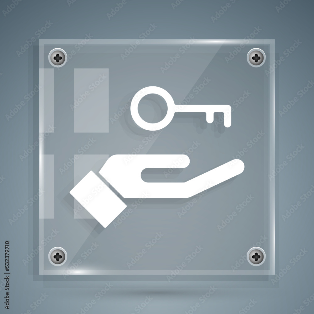 White Solution to the problem in psychology icon isolated on grey background. Key. Therapy for menta