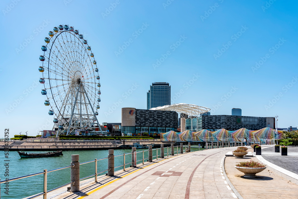 青岛西海岸新区现代建筑街景