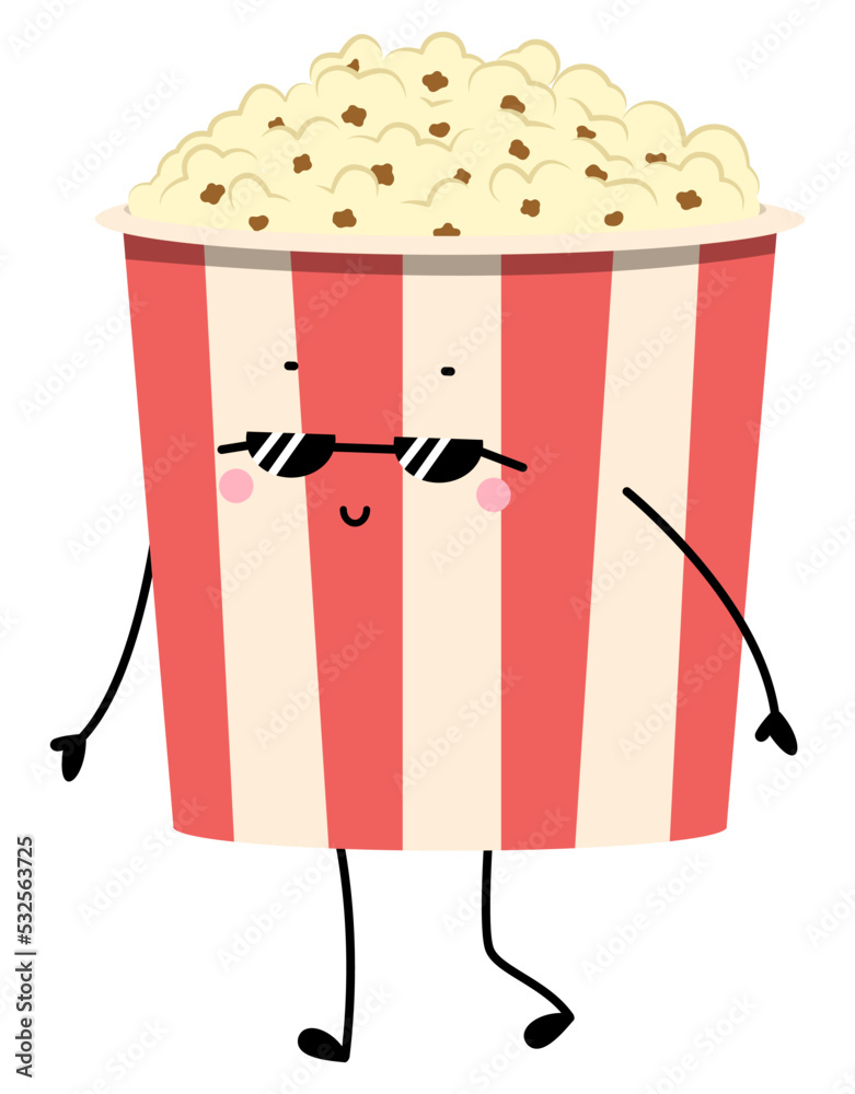 Cool cup of tasty popcorn on white background